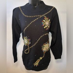 Vintage Koret Embroidered Beaded Sweater